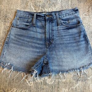 Madewell High Rise The Perfect Jean Shorts Cut Off 26